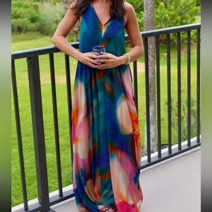 Free People Blue and Green Maxi Dress
